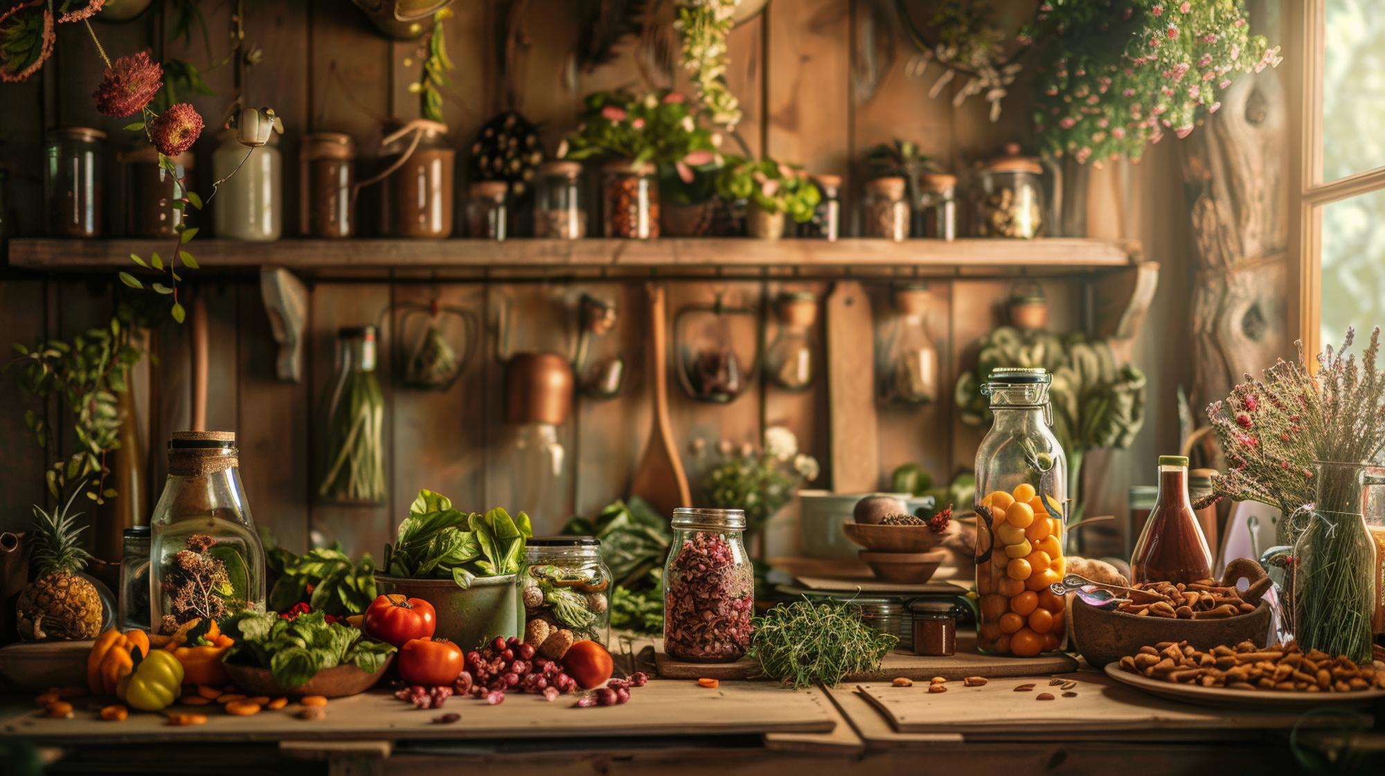 Small kitchen workshop with local ingredients